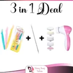 3 in 1 Makeup Deal - Facial Massager + Blackhead Pin + Tinkle Eyebrow Razor