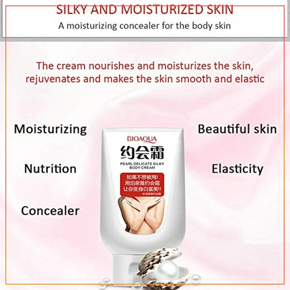 Bioaqua Pearl Delicate Silky Body Cream Women Skin Care Natural Nutrition Concealer