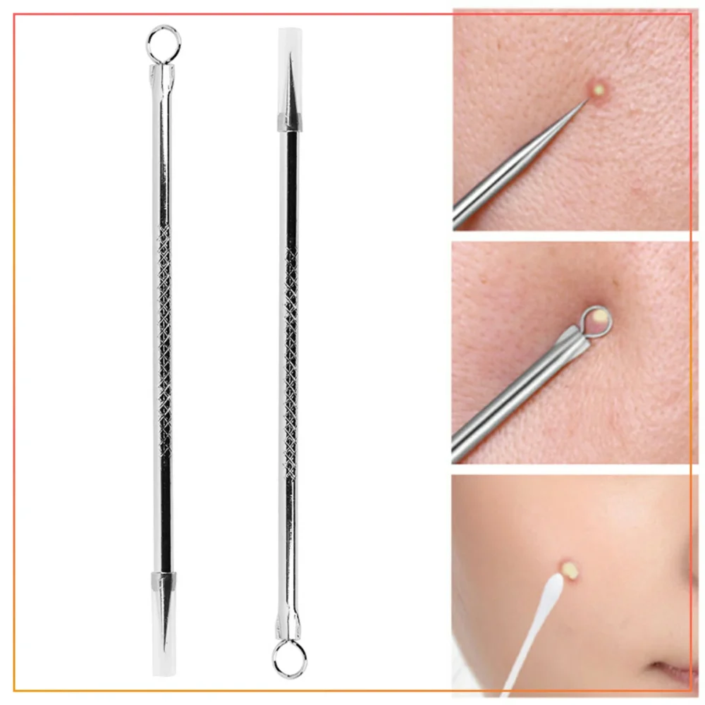 (Pack of 5) Blackhead Remover Pin Needle Extractor Acne Pimple Cleaning Tool Black Head Removal Stainless Steel Stick - Whitehead Blackhead Remover Pin