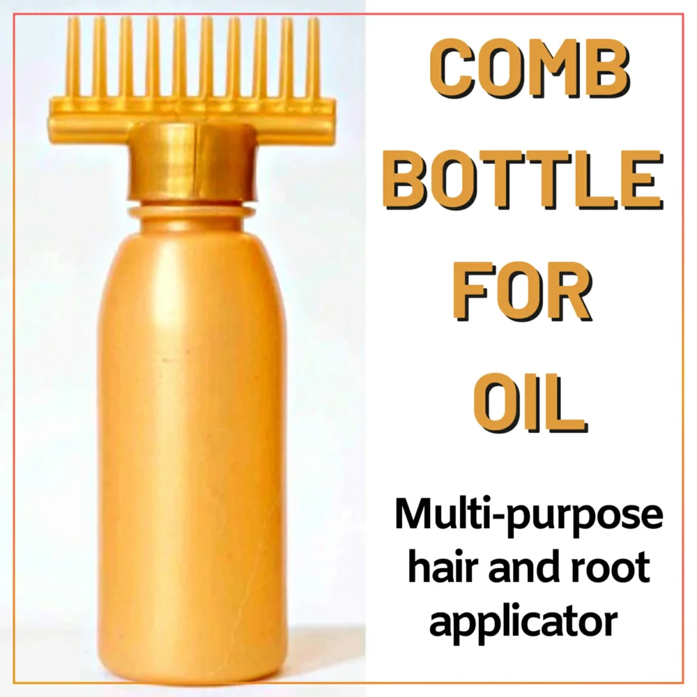  Hair Oil Dye Bottle - Root Comb Applicator Bottle - Best Professional Hair Oil Applicator Bottle-Golden