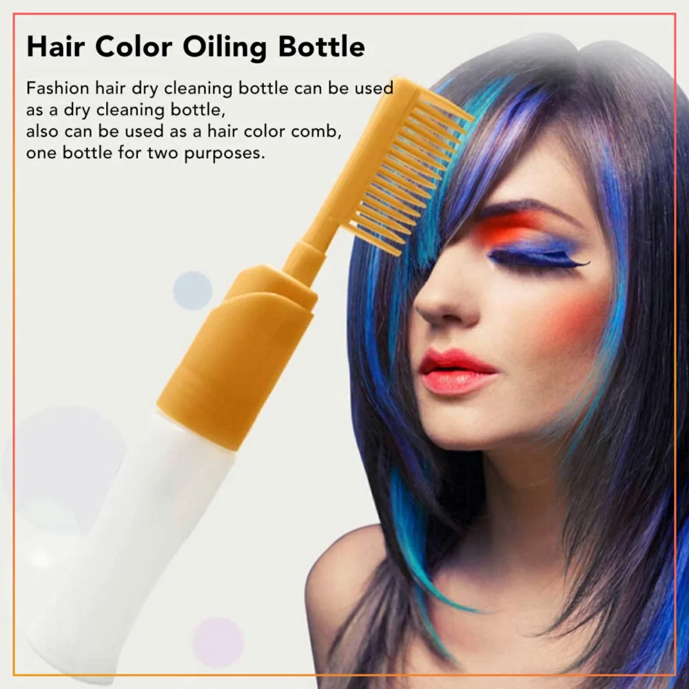 Root Comb Applicator Bottle 110ml Hair Dye Bottle Comb Tool with Scale Hair Oil Applicator Bottle for Hairdressing Salon and Home Use