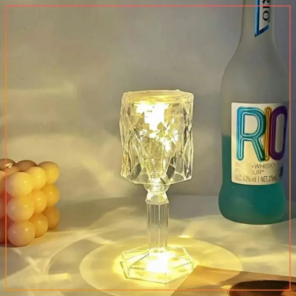 11cm Mini Crystal Lamp Rose Light Diamond Lamp Fancy Table Lamps for Home Decoration Gifts | For Drawing Room Corner / Floor & Bedroom Lampshade