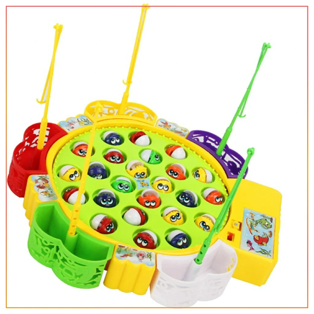 24 Pcs Fishing Toy Game Set For Kids Electrical Rotating 15 Fish Games - Music And Sound Toys - Best Quality - Best For Gift