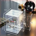 3 Layer Earings and Locket  Transparent Jewelry Organizer Acrylic Jewelry Storage Box Display