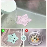 1 Pc Star Shape Hair Catcher Durable Silicone Hair Stopper Shower Drain Covers Easy To Install And Clean Suit For Bathroom Bathtub And Kitchen