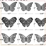 6 Pcs 3D Wall Stickers Butterfly Home Decor Wall Decals Fridge Stickers Wedding Decor-Black