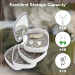 4 Layer Plastic Mirror Jewelery Box Square 360 Degree Rotating Jewelry Box-White