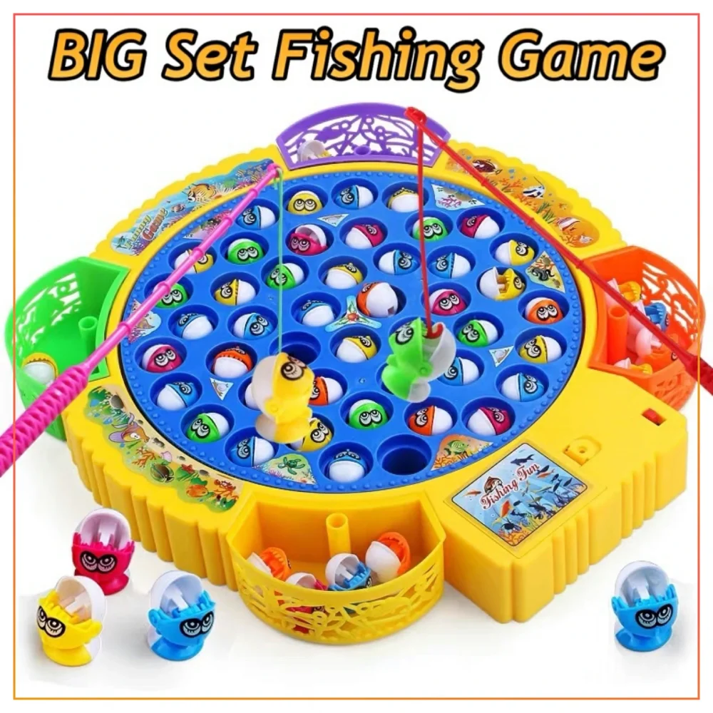 45 Pcs Fishing Toy Game Set For Kids Electrical Rotating 15 Fish Games - Music And Sound Toys - Best Quality - Best For Gift