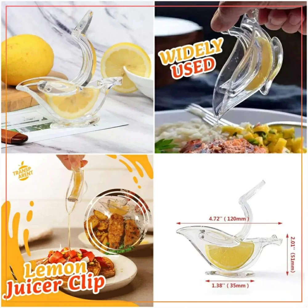 Lemon Clip Squeezer, Acrylic Lemon Juicer, Convenient Fruit Juice Gadget, Hand Press Lemon Squeezer for Kitchen