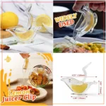 Lemon Clip Squeezer, Acrylic Lemon Juicer, Convenient Fruit Juice Gadget, Hand Press Lemon Squeezer for Kitchen