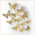 Pack Of 6 3D Butterfly Golden Wall Sticker Home Decor