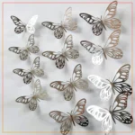 (Pack Of 6) Silver 3D Metallic Butterfly For Decor,Living Room Wedding Decoration , Butterflies Fridge Kids Bedroom Nursery Sticker, Arts & Craft  (Copy)
