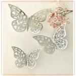(Pack Of 3) Silver 3D Metallic Butterfly For Decor,Living Room Wedding Decoration , Butterflies Fridge Kids Bedroom Nursery Sticker, Arts & Craft  (Copy)