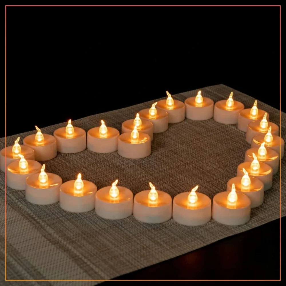 Pack of 3 Mini Warm LED Tea Light Candle Battery Operated LED Flame Less Candles