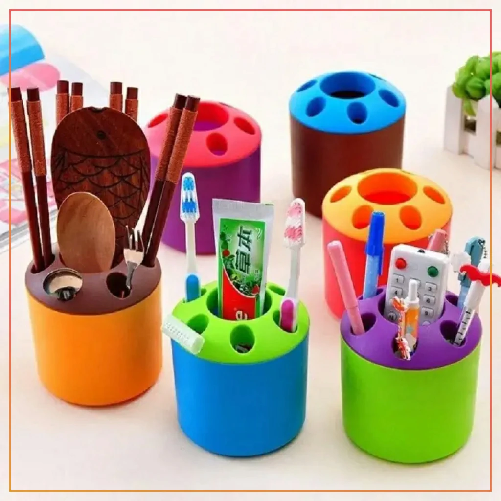 Washroom Accessories Candy-Colored Multi-Purpose Toothbrush Holder...