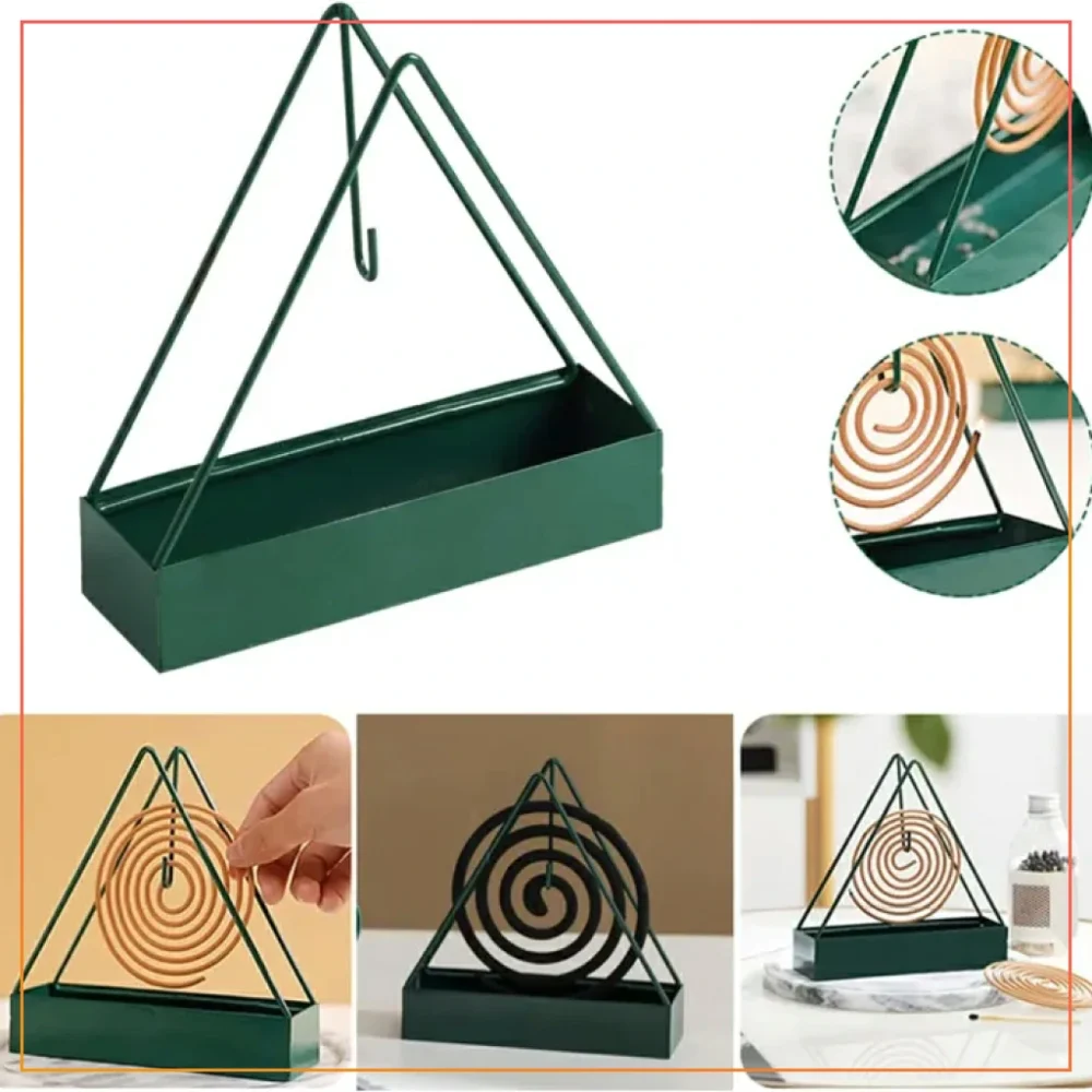 Coil Holding Stand Creative Mosquito Coil Holder With Tray Spiral Summer Day Iron Mosquito Repellent Incenses Rack Plate Home Decor 