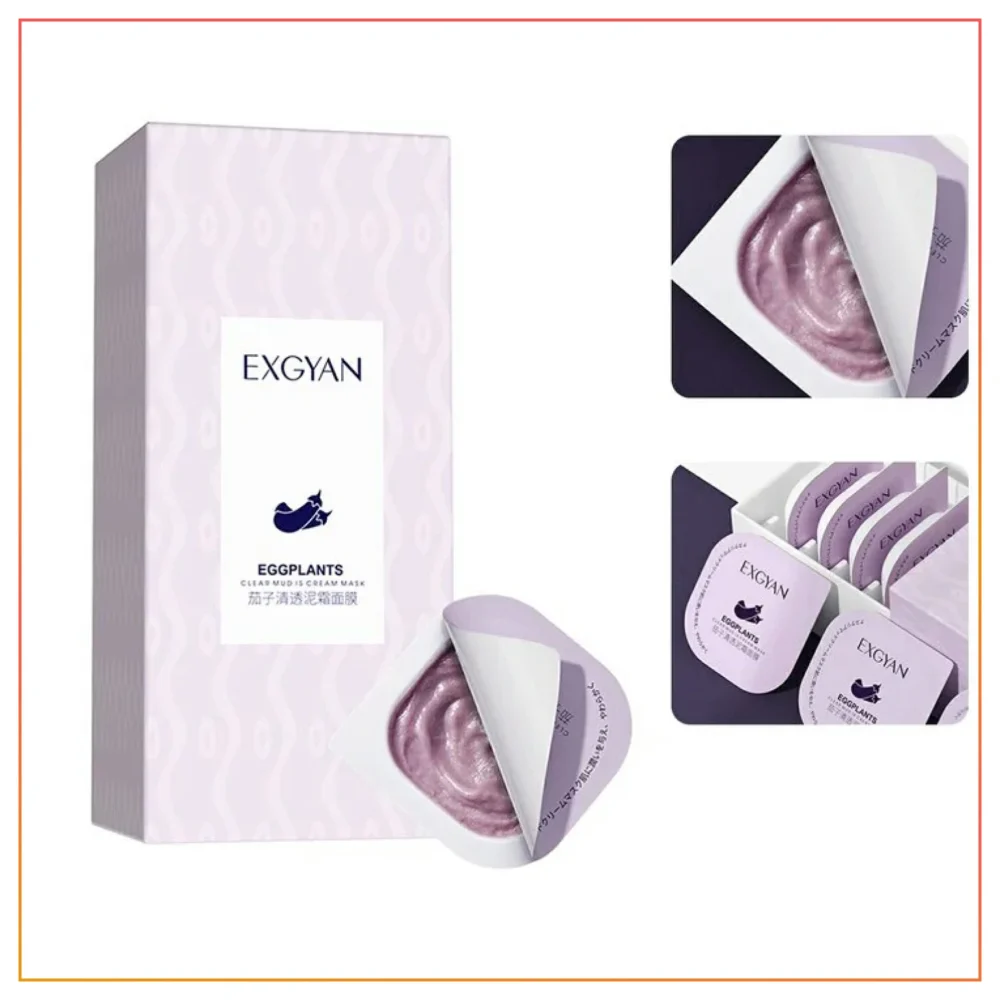 Natural Eggplant Extract Mud Facial Mask Oil Control Moisturizing Acne Blackhead Deep Cleansing Mask