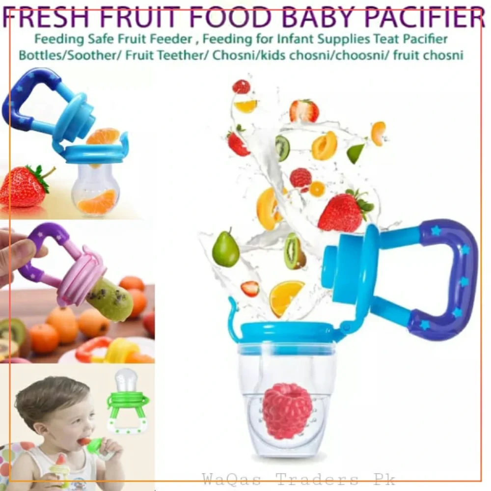 Pacifier/Fresh Fruit Food Baby , Feeding Safe Fruit Feeder , Feeding For Infant Supplies Teat Pacifier Bottles/Soother/ Fruit Teether/ Kids fruit Chosni-Blue