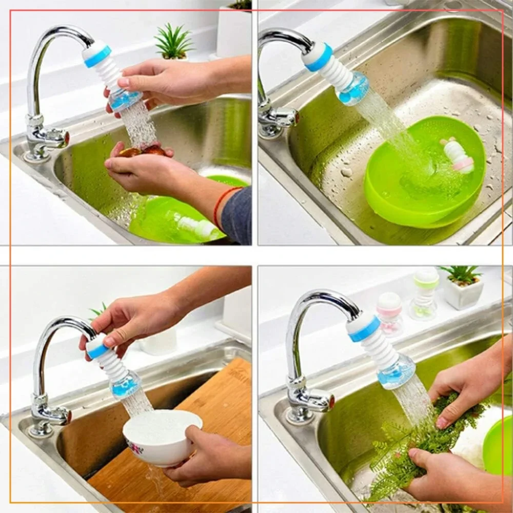 Fan Faucet Plastic Kitchen Shower Splash Faucet Water-Saving Filter Shower Water Rotating Spray Regulator Tap Water Filter