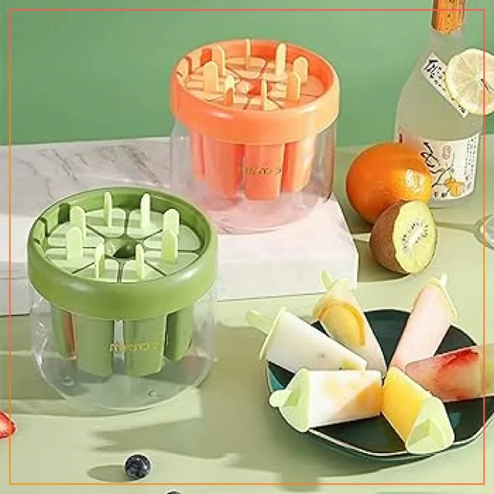 Popsicle Mold 8 Grid Ice Mold Reusable Ice Cream Mold DIY Popsicle Make