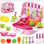 Kitchen Food Cooking Accessories Cook Suitcase With Kitchen Tool Kit & Little Chef Kitchen Set For Kids - Role Play Fun Toys Gift For Boys Girls