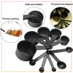 Measuring Spoons and Cups 10 Pcs Measuring Set Tools For Baking Coffee-Black