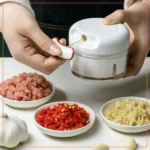 Mini Hand Pull Garlic Grinder Kitchen Food Chopper- White