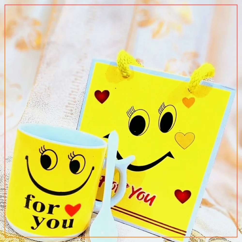 Mini For You Coffee Cup And Spoon Set With Gift Bag