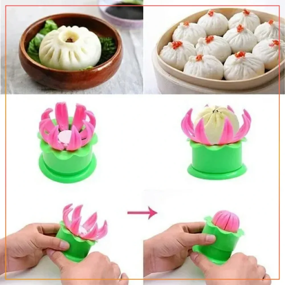Momos Maker Moulds Shapes Plastic Dumpling Maker Dough Press Steamed Stuffed Bun Making Mold Cooking Tool