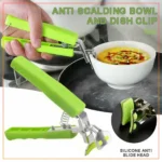 Pan Gripper Clip Hot Dish Plate Bowl Clip Retriever Tongs Silicone Handle Kitchen Tool HolderĀ - Green