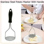 Potato Masher Stainless Steel High Quality Plastic Handle Easy Grip Masher-Black (Model 2 )