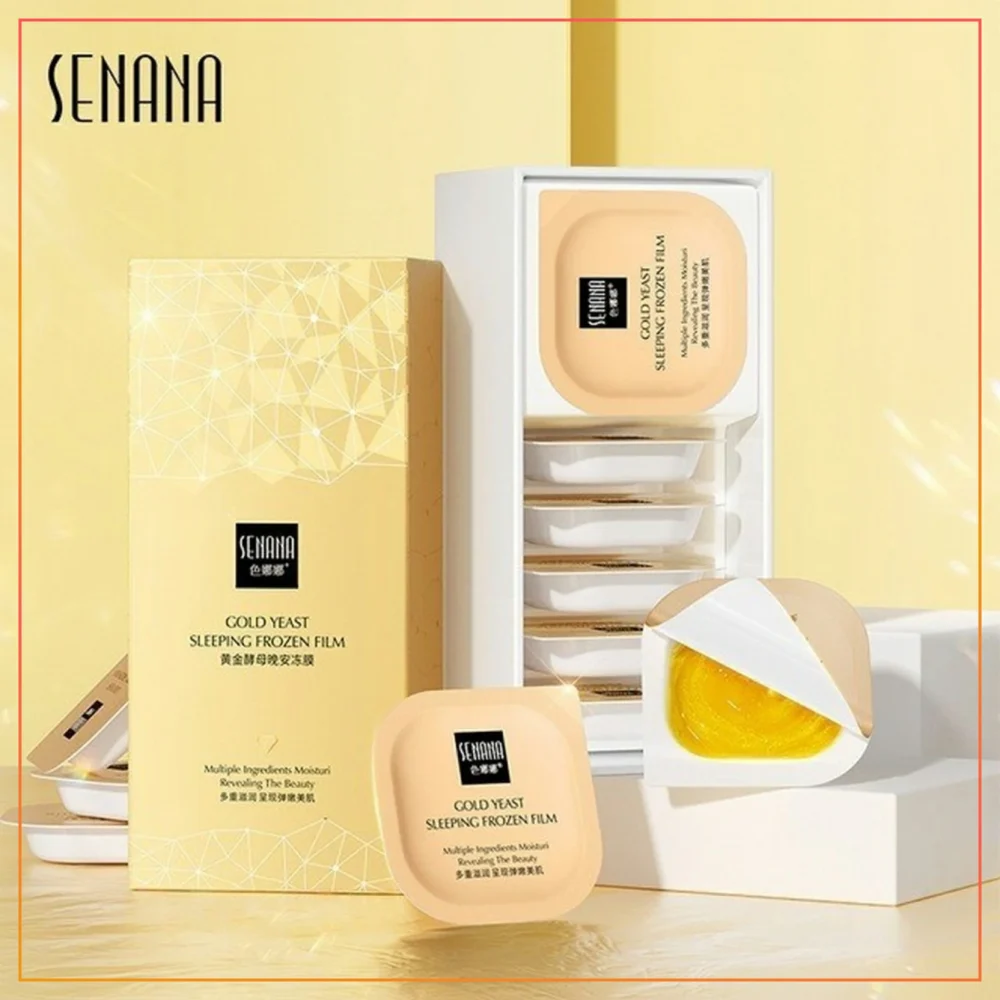 (Pack of 3) SENANA Gold Yeast Goodnight Frozen Film Skin Care Beauty Products Facial Mud Mask