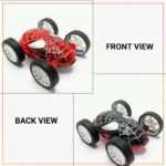 Spider Man Toy Car For Kids Double Sided Rotating Vehicles, Car Toy For Kid - Red Black