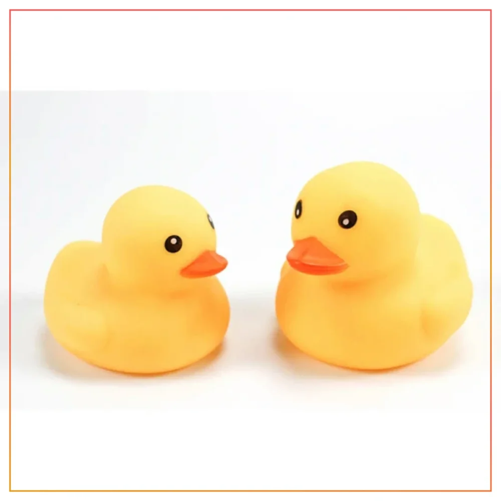 2 Pcs Squeeze Sound Yellow Duck Bath Toy with Squeeze Sound Float Little Yellow Duck for kid
