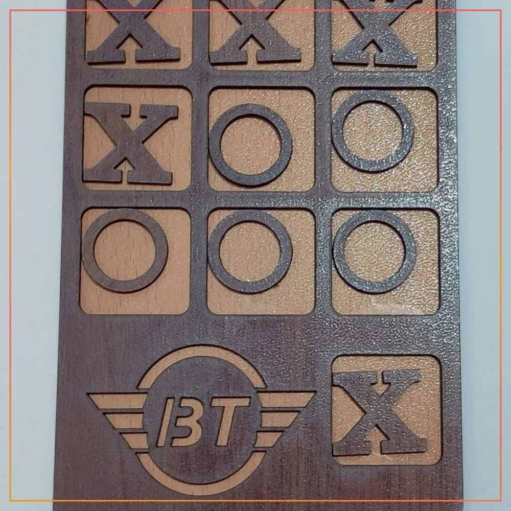 Tic Tac Toe/Noughts And Crosses Wooden Tabletop Game Family Game For Kids And Adults Brain Teaser Puzzle