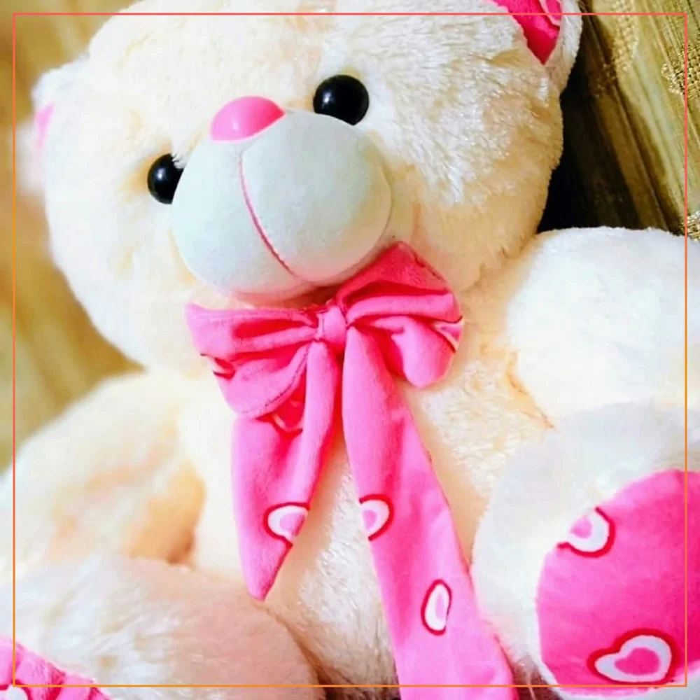 14 Inches Tie Knot Fluffy Soft Teddy Bear Skin Pink Tie For Kids Plush Stuff Toys For Gifts
