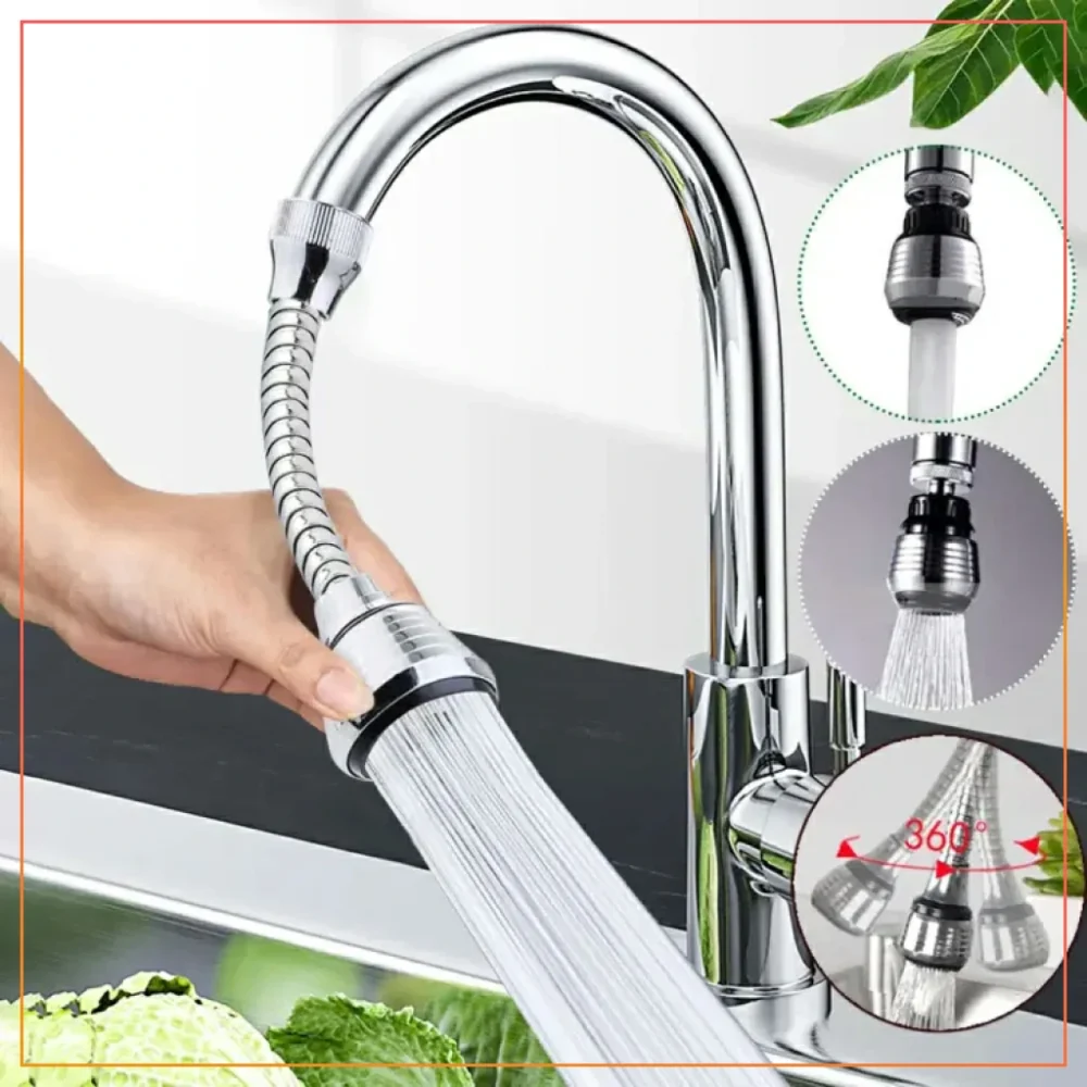 Universal Turbo Flex Splash 360 Degree Swivel Tap Water Filter Nozzle Bathroom Faucet, Kitchen Faucet Shower Filter Head Water Saving