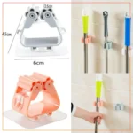 1 Pc Mop Holder Wall Mounted Mop Organizer Holder Rack Self Adhesive Brush Broom Hanger Hook Kitchen Bathroom Mops Storage Racks Drop  Strong