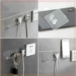5 Pcs Strong Adhesive Hook Power Plug Socket Hanger Holder Wall Mounted Self Sticky Hooks Multi-function Wall Storage Hooks (Copy)