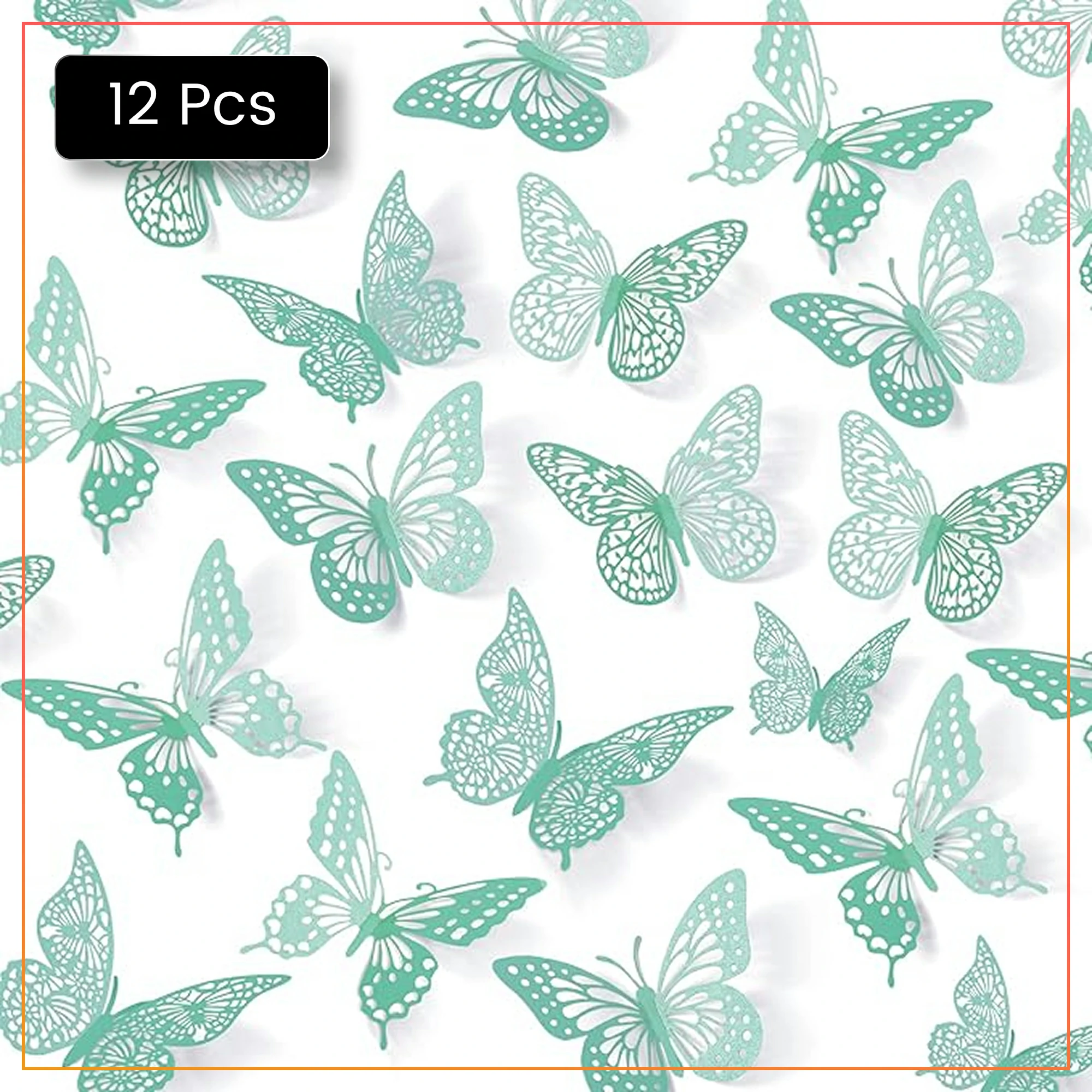 12pcs Tiffany Blue 3D Butterfly Wall Stickers – Elegant DIY Room Makeover & Party Decoration