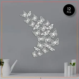 12pcs White 3D Butterfly Wall Art – Elegant & Minimalist Décor for Home, Offices & Special Events