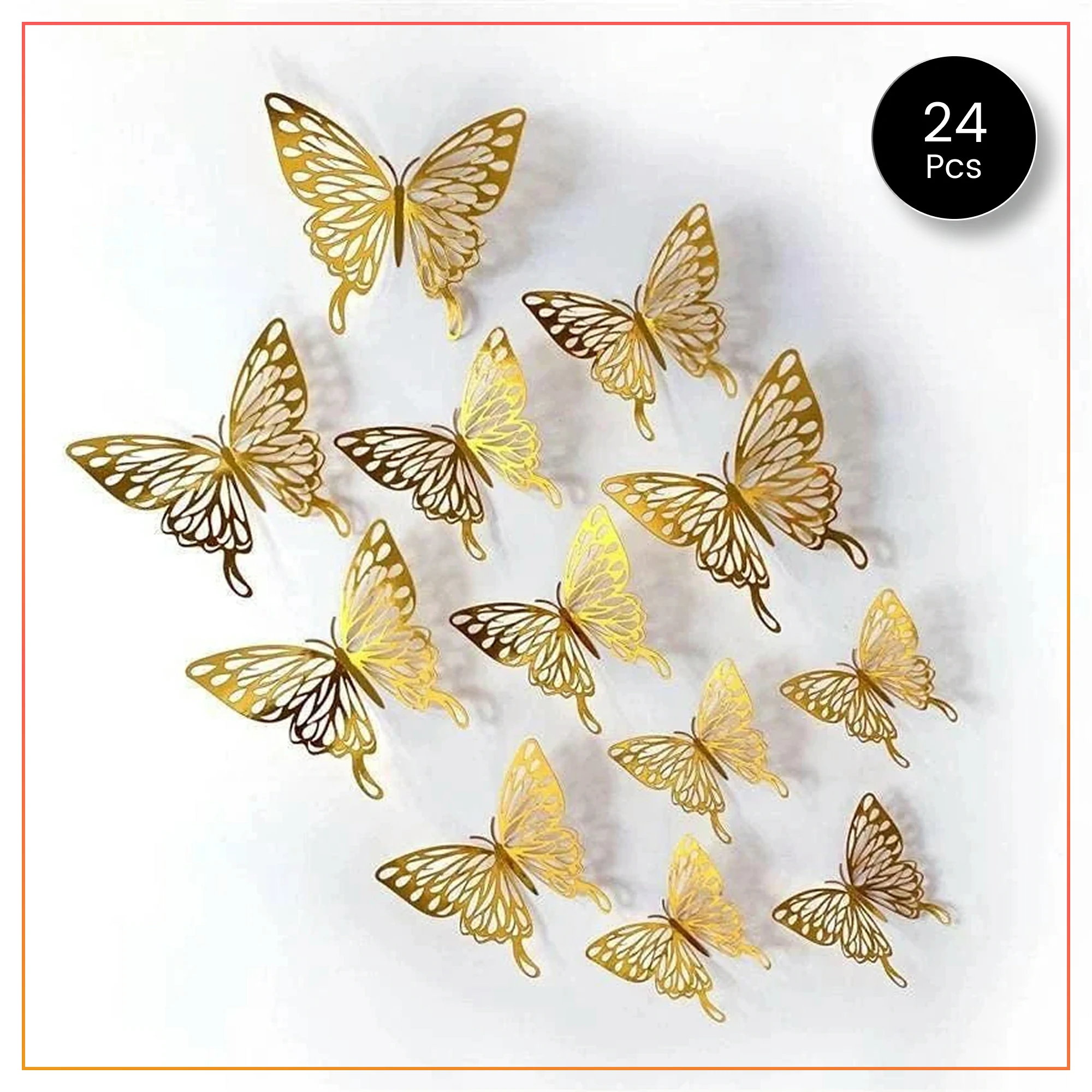 24pcs Bundle 3D Butterfly Wall Stickers – Multi-Pack Removable Room & Event Décor – Pick Your Color