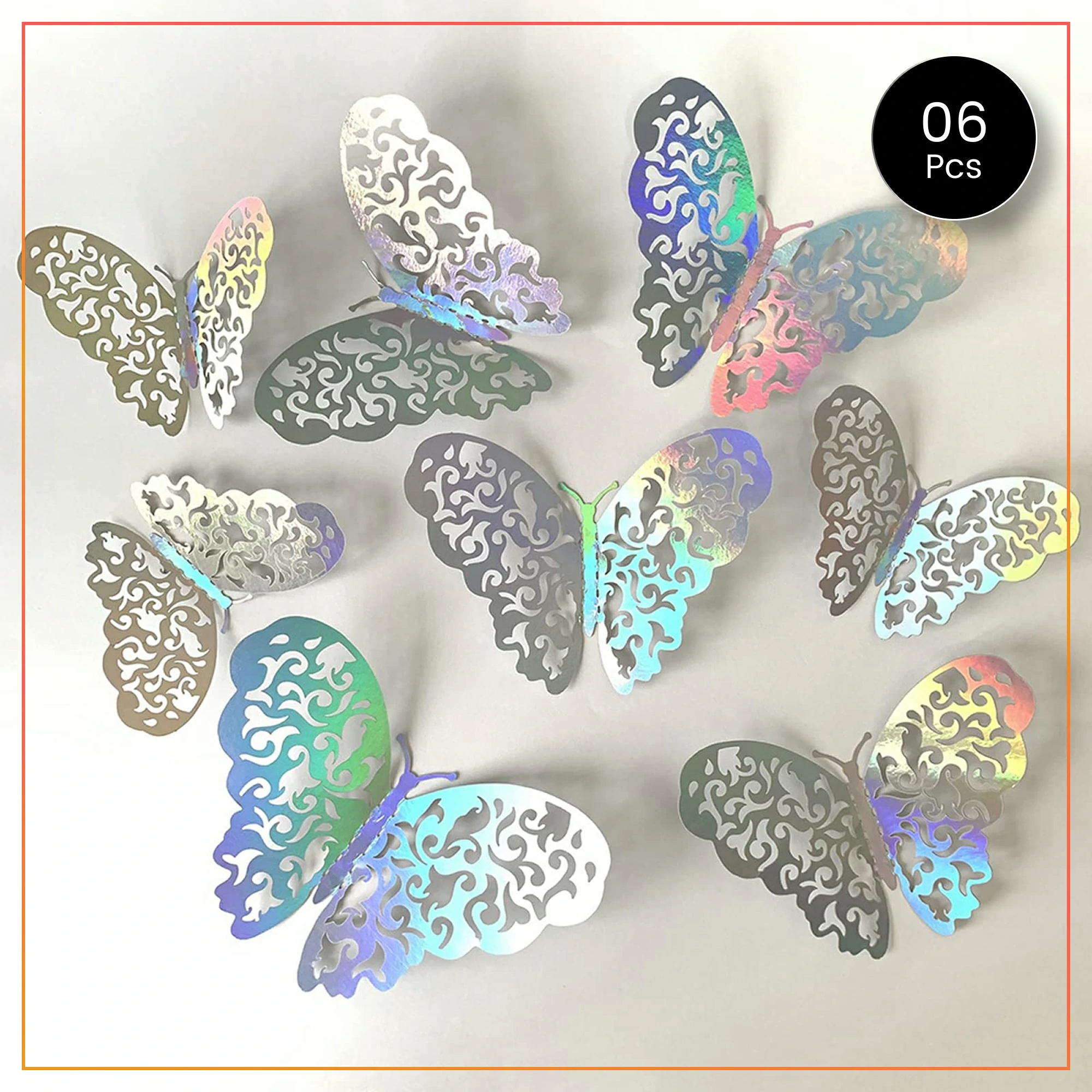6pcs 3D Butterfly Wall Stickers – Affordable & Stylish Decoration – Multi White