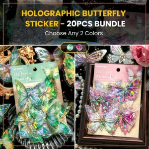 20pcs Holographic 3D Butterfly Wall Stickers – Removable Décor for Home, Events & Gifts – Dual Color Pack