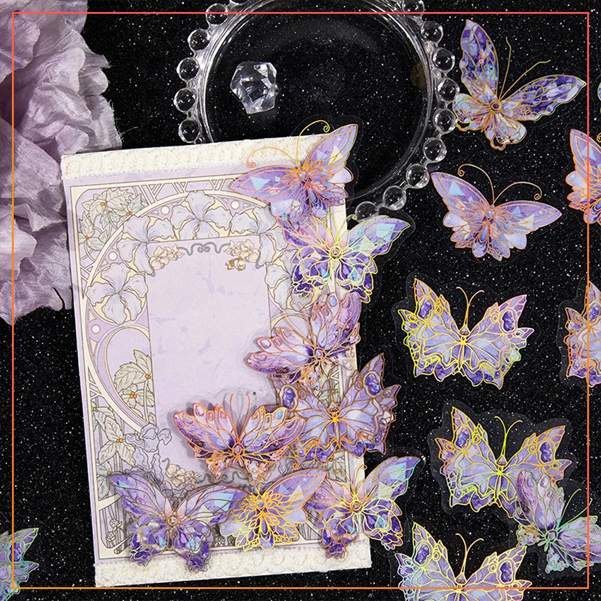 Shiny 10pcs Holographic Butterfly Wall Stickers – Eye-Catching Party & Home Décor – Purple